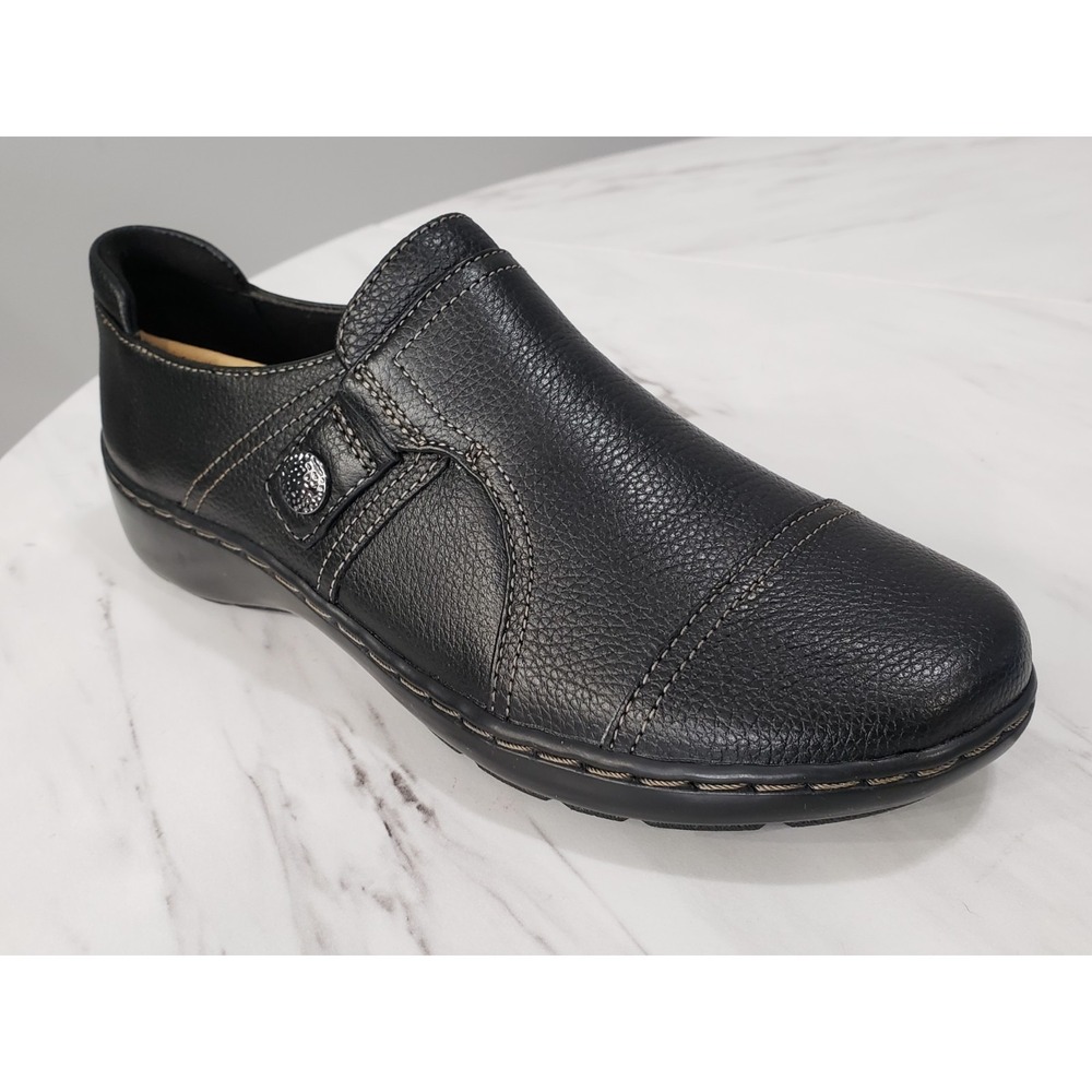 NEW NO BOX SIZE 7.5 Clarks Women's Cora Poppy Black Loafer SLip On Shoe 26156827